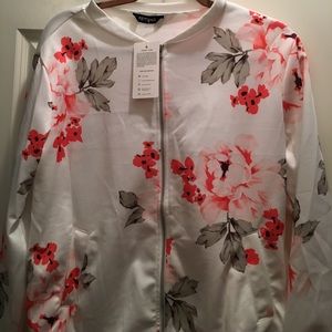 White/Floral spring jacket